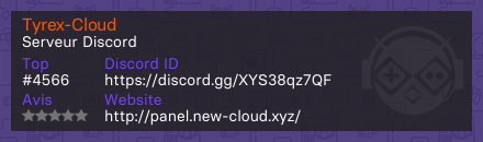 Tyrex-Cloud - Serveur Discord