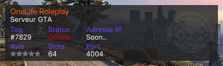 OneLife Roleplay  - Serveur GTA