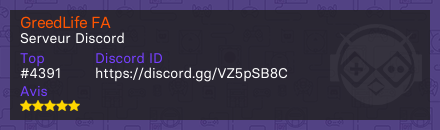GreedLife FA - Serveur Discord