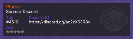 Pluma’ - Serveur Discord