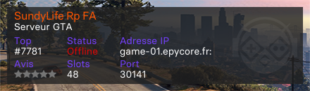 SundyLife Rp FA - Serveur GTA