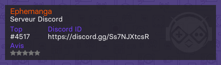 Ephemanga - Serveur Discord