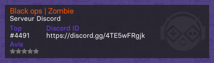 Black ops | Zombie  - Serveur Discord