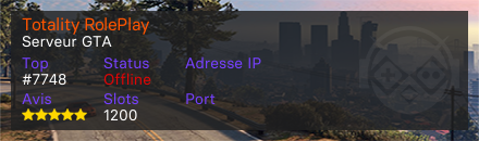 Totality RolePlay - Serveur GTA