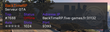 BackTimeRP - Serveur GTA