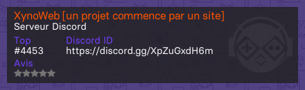 XynoWeb [un projet commence par un site] - Serveur Discord