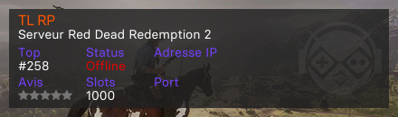 TL RP - Serveur Red Dead Redemption 2