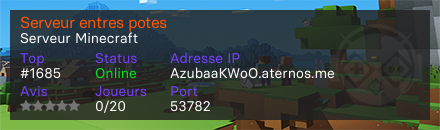 Serveur entres potes - Serveur Minecraft