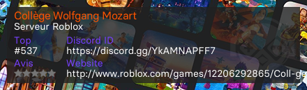 Collège Wolfgang Mozart - Serveur Roblox