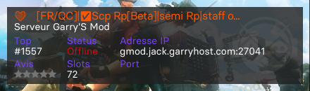 ❤️[FR/QC]|✅Scp Rp[Beta]|semi Rp|staff on FASTDL - Serveur Garry's mod