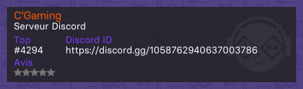 C'Gaming - Serveur Discord