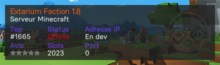 Extarium Faction 1.8 - Serveur Minecraft