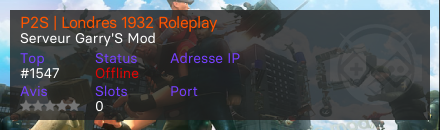 P2S | Londres 1932 Roleplay - Serveur Garry's mod