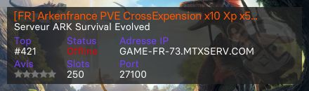 [FR] Arkenfrance PVE CrossExpension x10 Xp x5 - (v356.4)