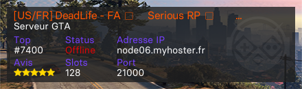 [US/FR] DeadLife - FA ◻️ Serious RP ◻️ Free Accès
