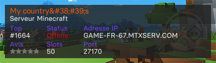 My country&#39;s - Serveur Minecraft