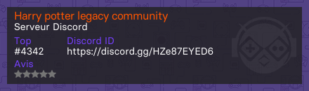 Harry potter legacy community - Serveur Discord
