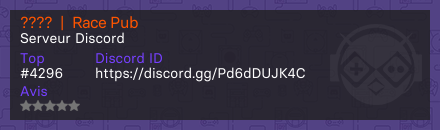 ????  |  Race Pub - Serveur Discord