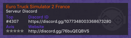 Euro Truck Simulator 2 France - Serveur Discord