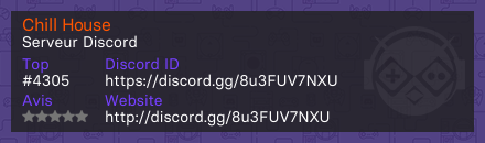 Chill House - Serveur Discord