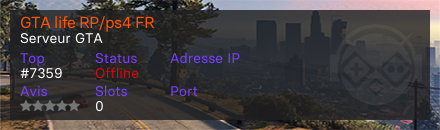 GTA life RP/ps4 FR - Serveur GTA