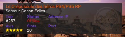 Le Crépuscule des héros PS4/PS5 RP