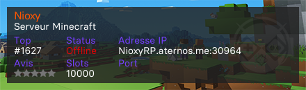 Nioxy - Serveur Minecraft