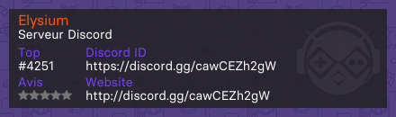 Elysium - Serveur Discord