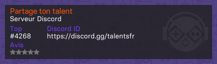Partage ton talent - Serveur Discord