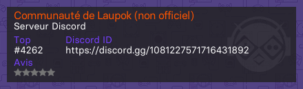 Communauté de Laupok (non officiel) - Serveur Discord