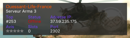 Ouessant-Life-France - Serveur Arma 3