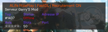 ► ALife RolePlay | FastDL | Recrutement ON