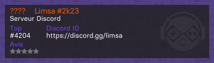 ????・ Limsa #2k23 - Serveur Discord