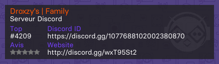Droxzy's | Family - Serveur Discord