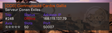 [CCG] Communauté Cerdos Gallia - Serveur Conan Exiles