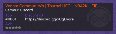 Venom Community's | Tournoi UFC - NBA2K - FIFA Club Pro...