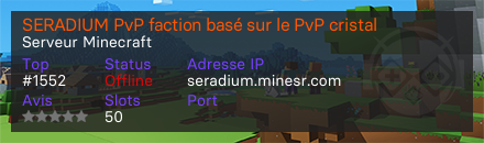 SERADIUM PvP faction basé sur le PvP cristal