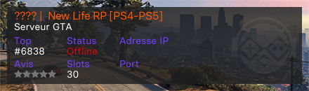 ???? |  New Life RP [PS4-PS5]