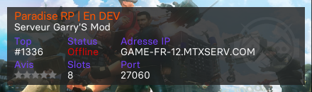 Paradise RP | En DEV