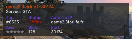 game2.3forlife.fr:30174 - Serveur GTA