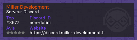Miller Development - Serveur Discord