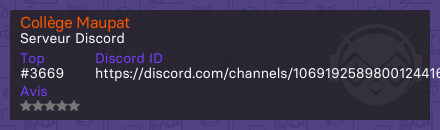 Collège Maupat - Serveur Discord