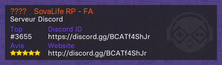????・SovaLife RP - FA - Serveur Discord