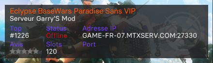 Eclypse BaseWars Paradise Sans VIP