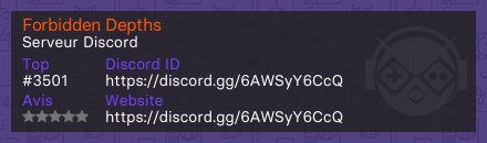 Forbidden Depths - Serveur Discord