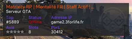 Matrixity RP | Mentalité FR | Staff Actif | WL non obligatoire n'affecte pas le RP