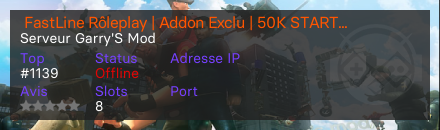  FastLine Rôleplay | Addon Exclu | 50K START | FRENCH | - Serveur Garry's mod