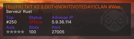 [EU/FR] TKT X2 |LOOT+|NOKIT|VOTEDAY|CLAN #Weekly