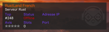 RustLand French - Serveur Rust