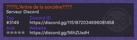 ????L'Antre de la sorcière????
